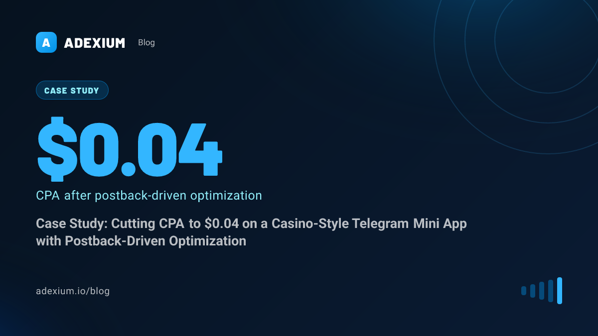 Case Study: Cutting CPA to $0.04 on a Casino-Style Telegram Mini App with Postback-Driven Optimization